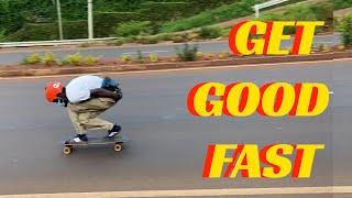 How to get good at downhill skateboarding FAST (tips)