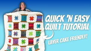 Make a HUGE Quilt with Just ONE Layer Cake (...and some other fabric)