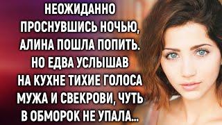 Неожиданно проснувшись ночью, Алина услышала на кухне тихие голоса мужа и свекрови…