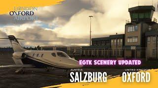 Flight from Salzburg to London Oxford Airport (EGTK) | HondaJet  - UPDATED SCENERY MSFS2020