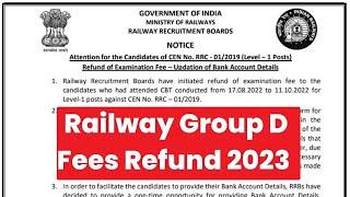 group d fee refund, group d fee refund 400, group d fee refund link, railway group d bank update