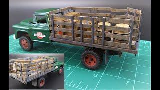 1955 Chevy 2 Ton Stake Bed Truck 1/48 Scale Model Build Review and Weathering Atlantis Revell