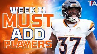 Week 11 MUST ADD Waiver Wire Pickups | Fantasy Football Advice