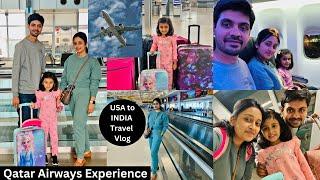 ️Going to INDIA after 7 YearsUSA to INDIA Travel Vlog️Flight Journey with Kid‍‍Qatar Airways