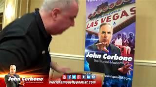 Hypnotist John Cerbone demos his Cerbone Vacuum Wiggle Finger Drop Induction in Las Vegas