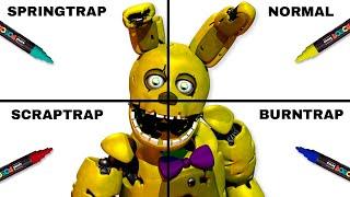 Drawing Spring Bonnie But In 4 Different Styles With Posca Markers!