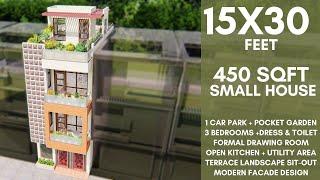 15X30 Feet | 450 sqft Small House with Modern Elevation | Tiny House Ideas | 4.5X9 Meter | ID-062