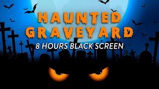 8 HOURS Haunted Graveyard Ambience BLACK SCREEN spooky sounds, haunted house halloween party