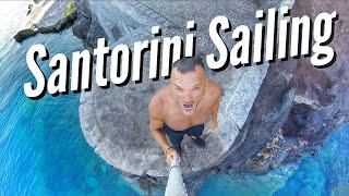 SANTORINI SAILING - Cliff jumping in Amoudi Bay | HELLOMYNAMEISTONY