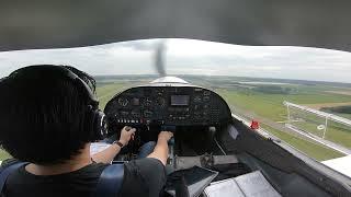 Crosswind take-off at the Lelystad airport with the Diamond Katana (DA-20)