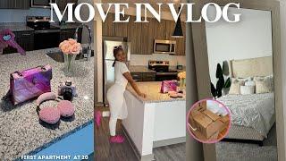 MOVING VLOG EP 1: my first luxury apartment at 20| empty apartment tour, moving, setting up my new 