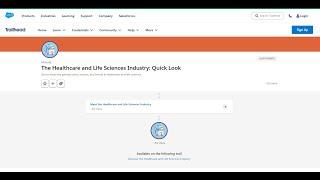 The Healthcare and Life Sciences Industry : Quick Look Trailhead Answer #trailheadbadges