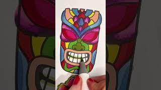 Let's Color!! Tiki Dude #2 ️ #colorwithme #art #ilovecoloring #coloringbook #tiki #satisfying