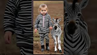 Baby with baby zebra  #fnf #tv #minecraft #a2zcountdown #cute #childrenssong #music #baby #shortvid