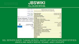 SQL Server Query Tuning Series- Query Optimization: Unveiling Index Seeks, Scans, and Lookups