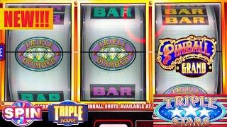 NEW Pinball Grand slot machine! Triple Double Jackpot Wild Monopoly Cash + Triple Stars slot play!
