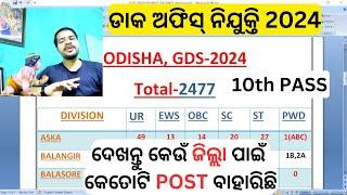 Odisha GDS DIVISION WISE VACANCY 2024 | ODISHA POSTAL GDS RECRUITMENT 2024 | Odisha Job | GDS 2024