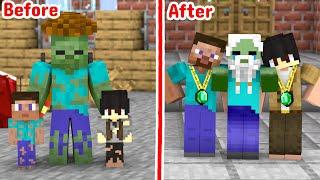 Zombie Boy And 2 Beggar Babies - Minecraft Animation