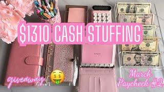 March 2023| $1310 Cash Envelope Stuffing| March Paycheck #2| Sinking Funds| #cashenvelopestuffing