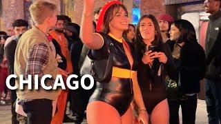  Halloween Nightlife in Chicago on Saturday Weekend | October 26, 2024 | 4k | Raw & Uncut |