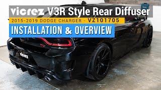 Vicrez V3R Style Rear Diffuser vz101705 | Dodge Charger 2015-2023 | Installation