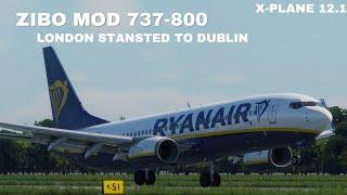 X-PLANE 12.1.0 UPDATE | Zibo Mod 737-800 Ryanair | London Stansted to Dublin | Full Flight