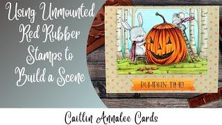 Using Red Rubber Stamps to Build a Scene | Copic Coloring Purple Onion Designs | October-Eve Day 7