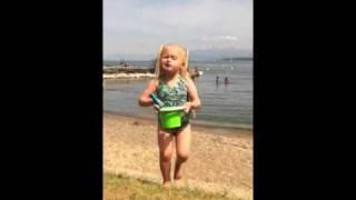 Ella at the beach in Nyon