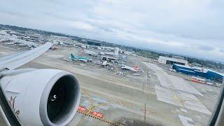 Powerful Emirates 777-300ER Takeoff from Seattle (SEA)  to Dubai (DXB) 