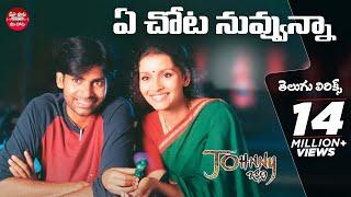 #YeChotaNuvvunna Full Song With Telugu Lyrics | Johnny Movie  | Maa Paata Mee Nota | Pawan Kalyan