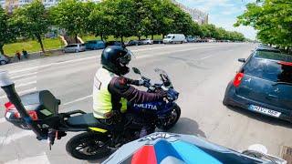 Oprit de politie Politia cu motard super moto in Chişinău