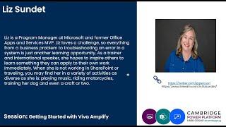 Cambridge Power Platform Spring Event - Liz Sundet: Getting Started with Viva Amplify!