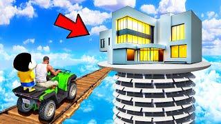 SHINCHAN AND FRANKLIN TRIED THE IMPOSSIBLE MANSION HOUSE PARKOUR CHALLENGE IN SKY GTA 5