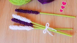 Fleurs de Lavande Pas de Crochet ! | Beautiful Lavender Flower Without Crochet! | Easy Woolen Flower