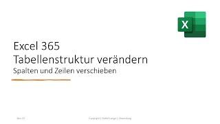 Excel 365 Spalten und Zeilen verschieben