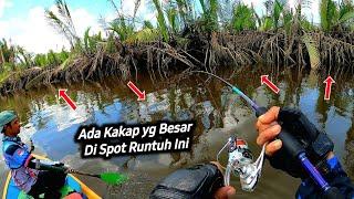 Nipah Membusuk Puluhan Meter dihuni Black Bass + MJ Besar !! Mancing Ikan Kakap di Muara Sungai