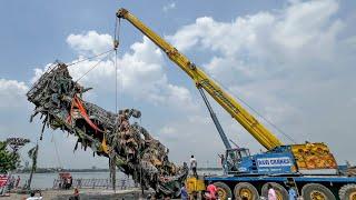 Khairatabad Ganesh After Nimajjanam Lifting With Crane | Welding Work Processing | Khairathabad