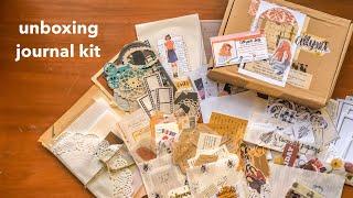 unboxing Php189 journal kit from shopee  // vintage journal for beginners