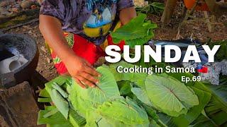 Umu Taro & Luau, Luau Mamoe, Curry and Ham | SUNDAY COOKING IN SAMOA | Ep.69