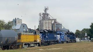 Great Lakes central railroad going south with  383,393,384, and TSBY 1977 nw2 switcher 9/23/2024