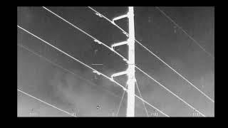 Lightning in infrared. Notice the coolness (black/grey) before the lightning (white).