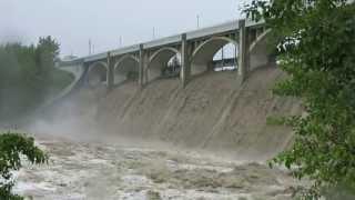 Glenmore Dam Flood Gates Open - Calgary Flood 2013