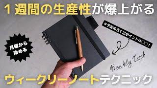 【ノート術】仕事の生産性を上げるウィークリータスク管理テクニック・書き方【手帳術】