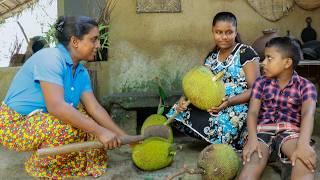 crisp jackfruit biteTraditional jackfruit seeds  curry that tastes like meat.village kitchen recipe