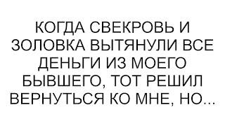 Когда свекровь и золовка вытянули все деньги из моего бывшего, тот решил вернуться ко мне, но...