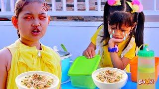 DRAMA PENJUAL BUBUR AYAM PEMBELINYA TEGA!! Hiks NANGIS! Ide Anak Kreatif Makan Jadi Seru ft Govit