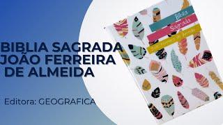 BÍBLIA SAGRADA JOÃO FERREIRA DE ALMEIDA CAPA DURA COLORIDA #editorageografica