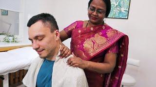 ASMR Strong ayurvedic neck and head massage by Bharti