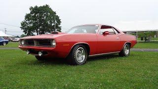 1970 Plymouth Cuda in Red & 426 Hemi Engine Sound on My Car Story with Lou Costabile