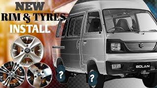 SUZUKI BOLAN NEW RIMS & ROAD MARCH TYRES INSTALL 165/70R12 CHEAP PRICE KARACHI PAKISTAN